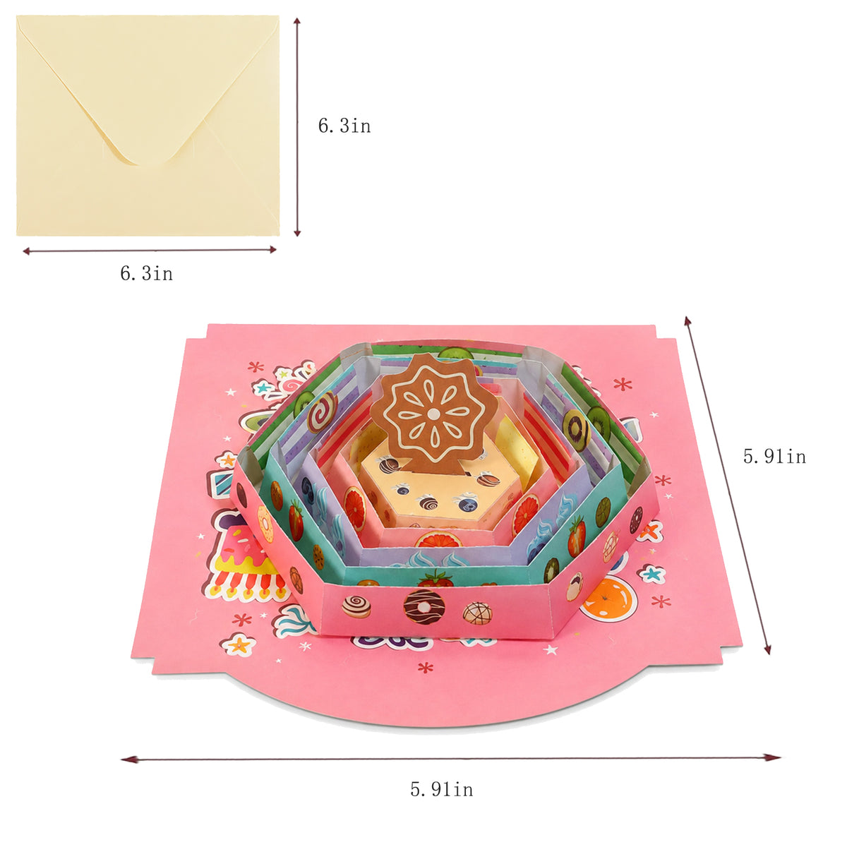 Layered 3D Pop-Up Birthday Card — CC-PH-007 card size guide