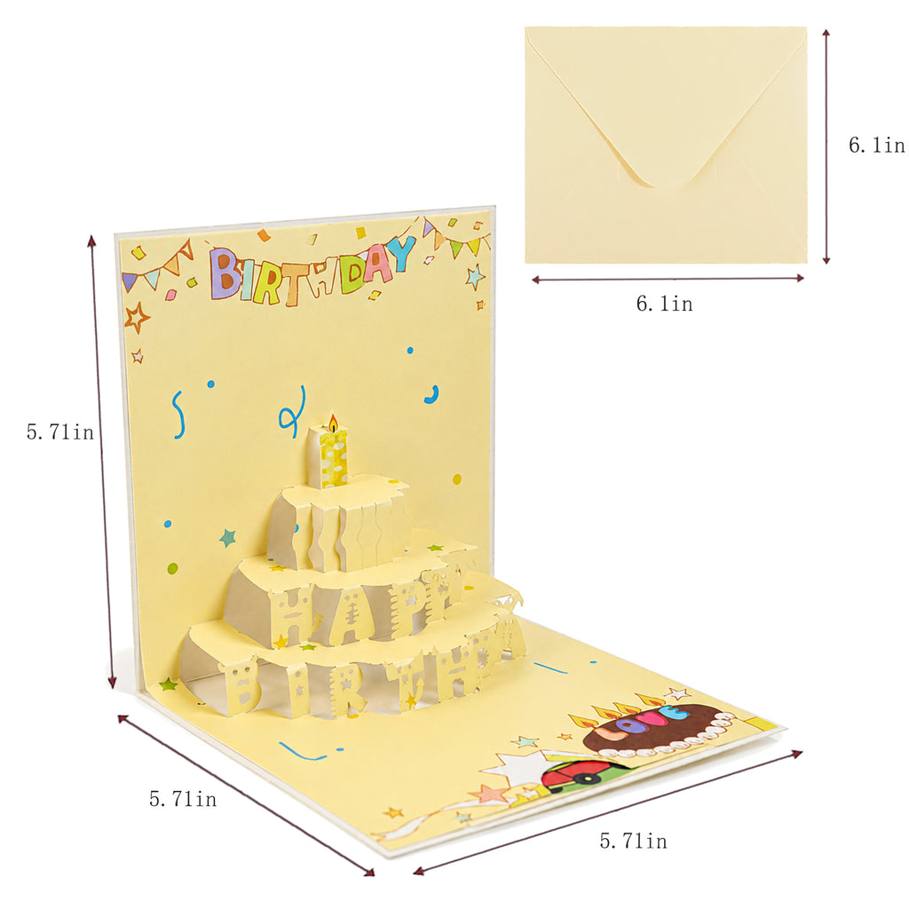 3D Pop-Up Birthday Cake Card — CC-PH-012 card size guide
