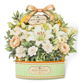 White Rose Gift Box Pop-Up Card — open 3D pop-up card view