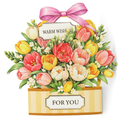 Tulip Gift Box Pop-Up Card — open 3D pop-up card view