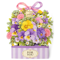 Lavender Garden Gift Box Pop-Up Card — open 3D pop-up card view