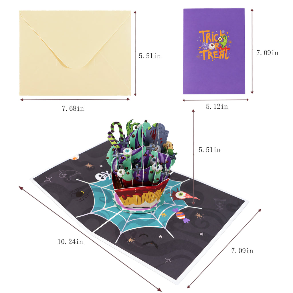 Spider Web Pop-Up Card — card size guide