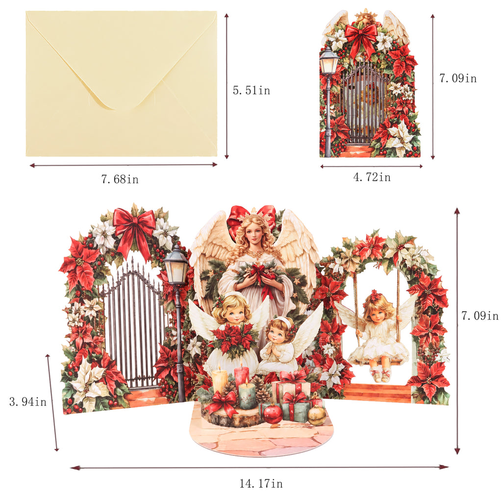 Christmas Sleigh Arch Pop-Up Card — card size guide