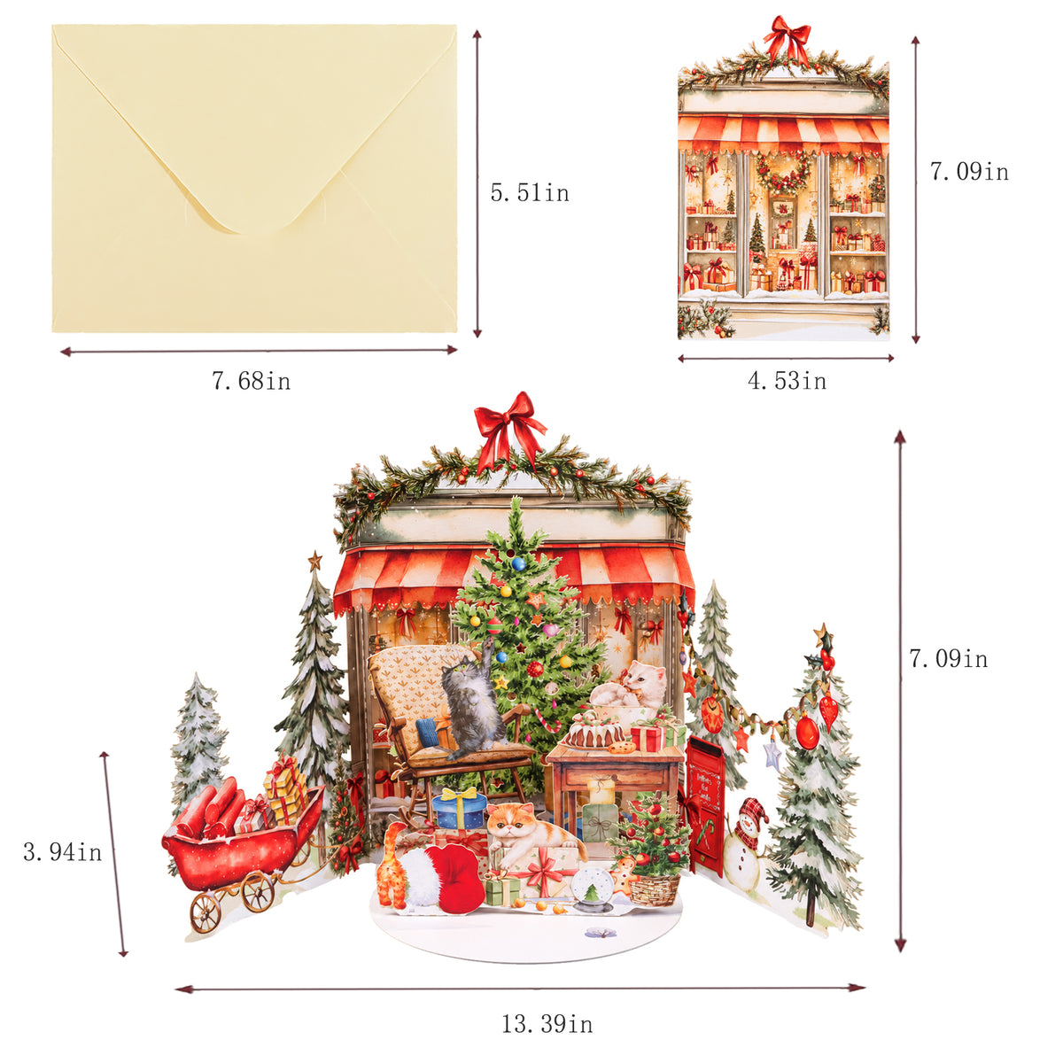 Winter Palace Pop-Up Card — card size guide