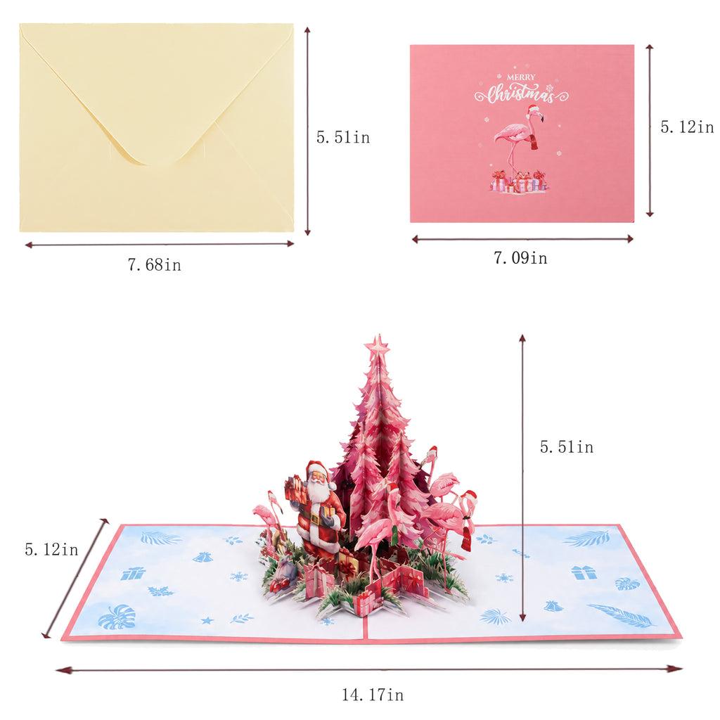 Merry Christmas Sign Pop-Up Card — card size guide