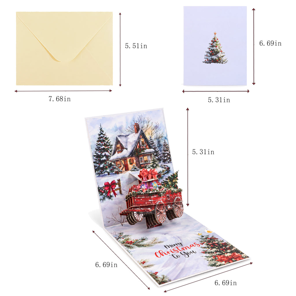 Mini Christmas Tree Pop-Up Card — card size guide