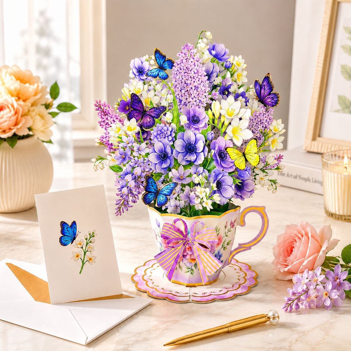 Purple Flower Pop-Up Card