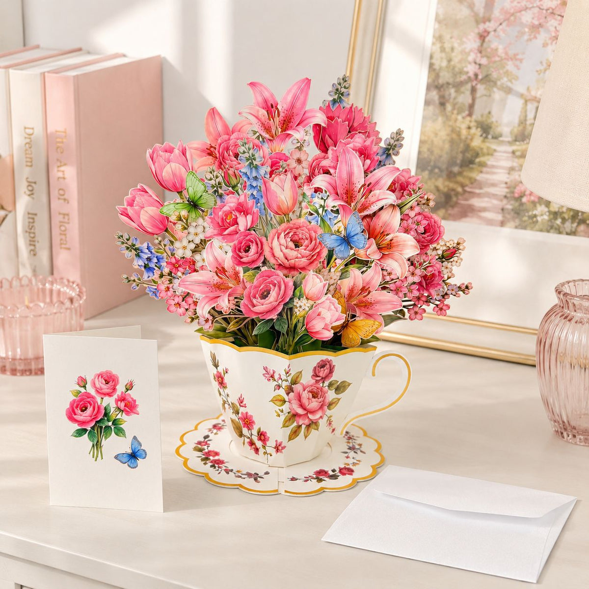 Pink Flower Pop-Up Card