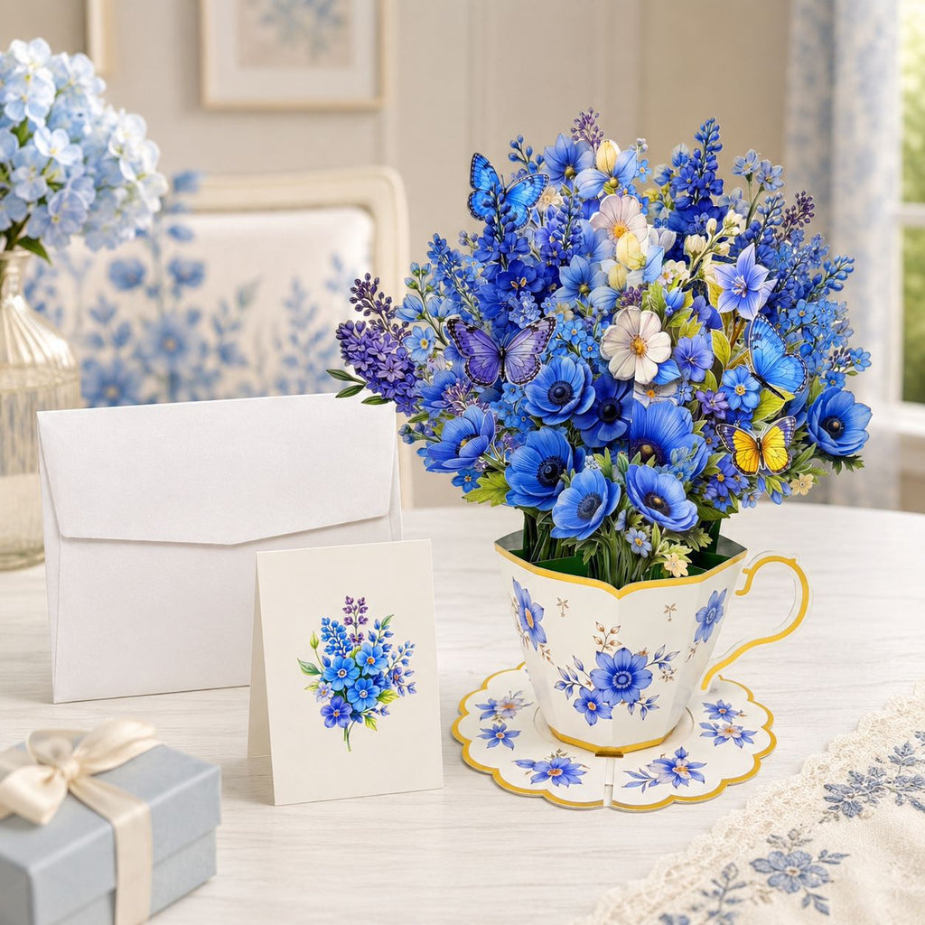 Blue Flower Pop-Up Card