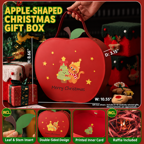 Apple-shaped Christmas gift box product information and dimensions