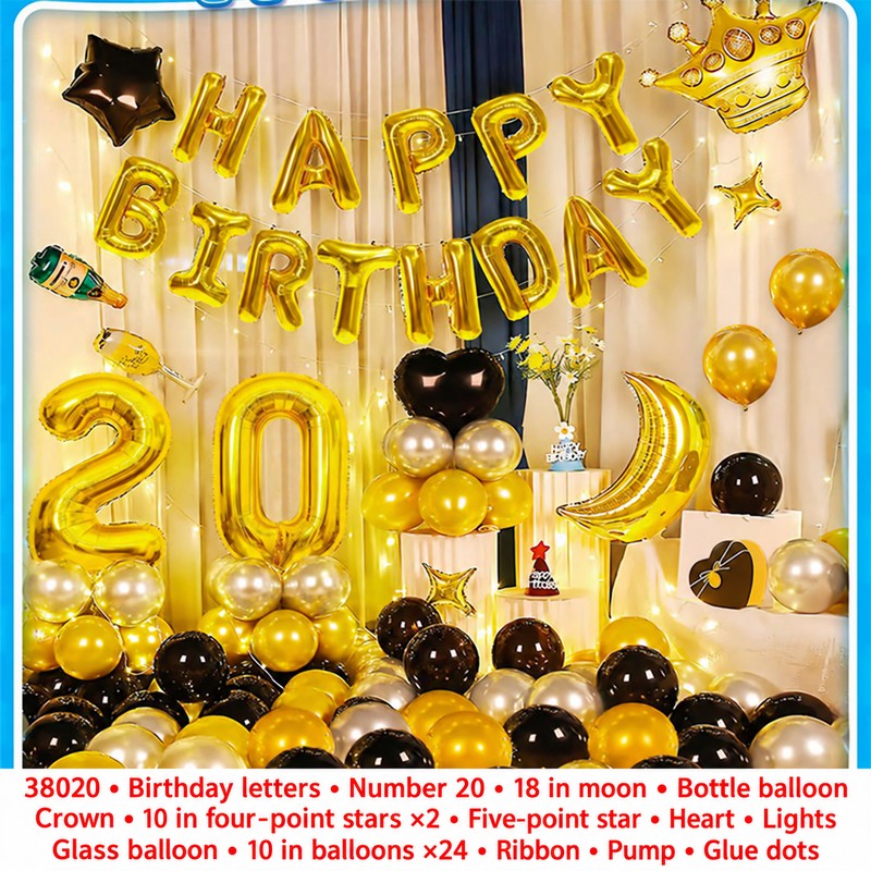 Moon Crown Bottle Number 20 Balloon Set