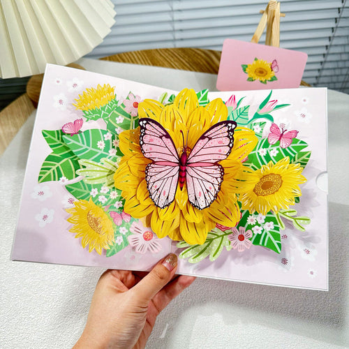 Butterflies And Sunflower Pop-Up Card