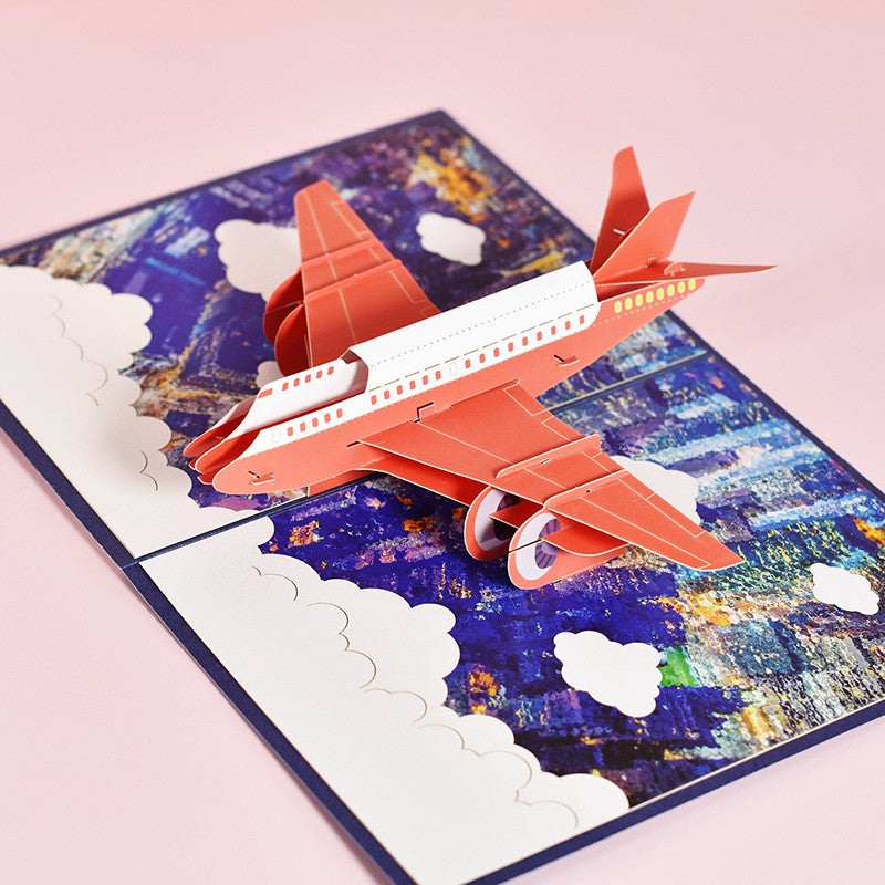 Color-Printed Airplane Pop-Up Card