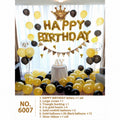 Gold Black Crown Confetti Heart Balloon Set