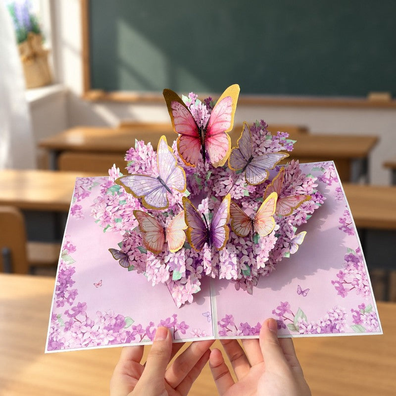 Lilac Butterfly Pop-Up Card