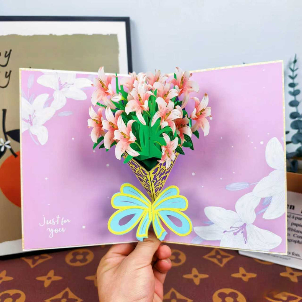 Gold Foil Lily Pop-Up Card
