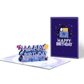 Blue Birthday Lettering Pop-Up Card