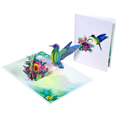 Blue Hummingbird Pop-Up Card