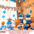 Blue Gold Crown Star Balloon Set