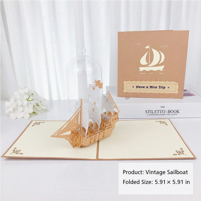 Vintage Sailboat Pop-Up Card