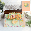 Rose & Orchid Vase Pop-Up Card