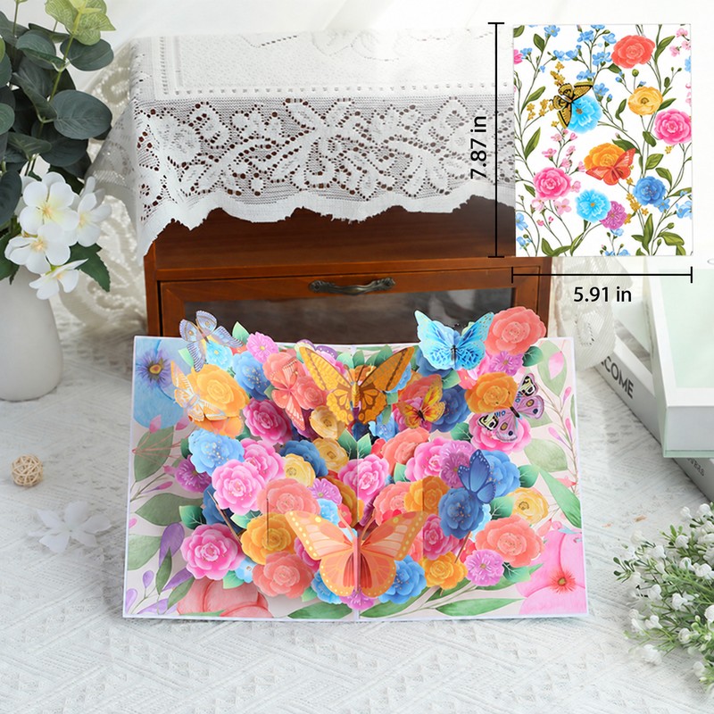 Green Colorful Butterfly Pop-Up Card
