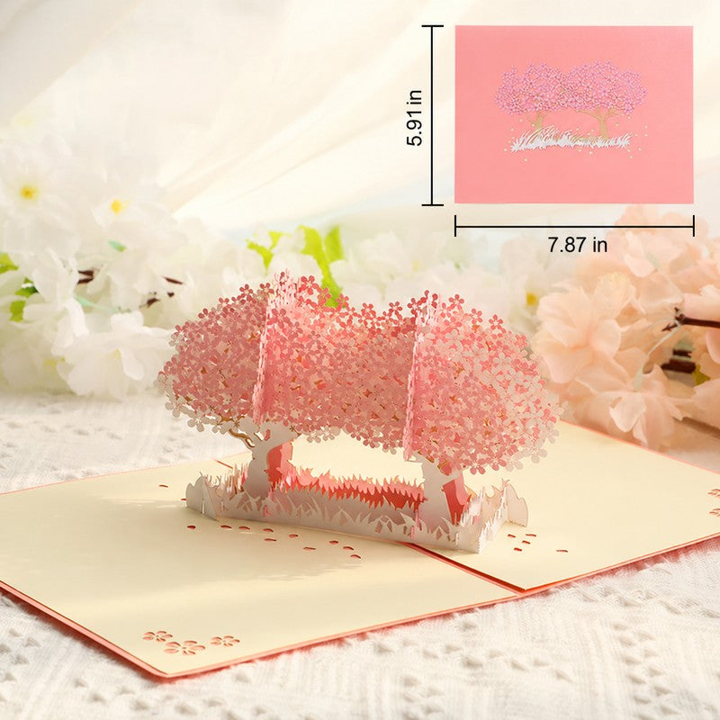 Falling Cherry Blossom Pop-Up Card