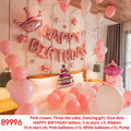 Pink Crown Cake Dancing Girl Balloon Set