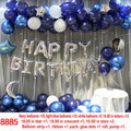 Navy Light Blue Crescent Star Balloon Set