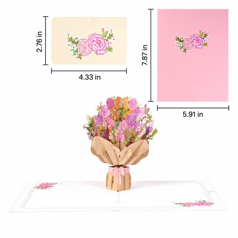 Embroidered Carnation Pop-Up Card