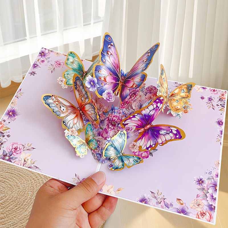 Pink Cover Gold Foil Butterfly Card