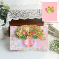 Pink Sunflower Lily Vase Pop-Up Card