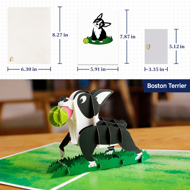 Boston Terrier Pop-Up Card