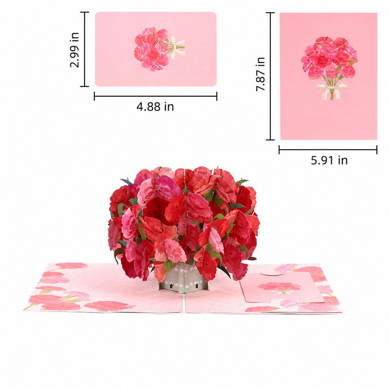 Carnation Cluster Pop-Up Card