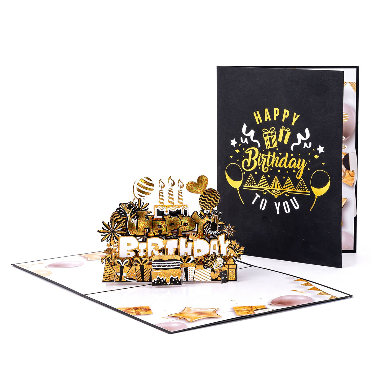 Black & Gold Birthday Pop-Up Card