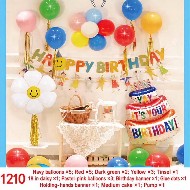 Daisy Cake Navy Red Balloon Set