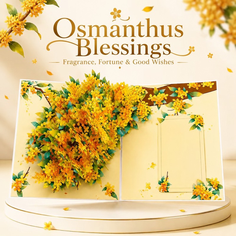 Auspicious Osmanthus Pop-Up Card