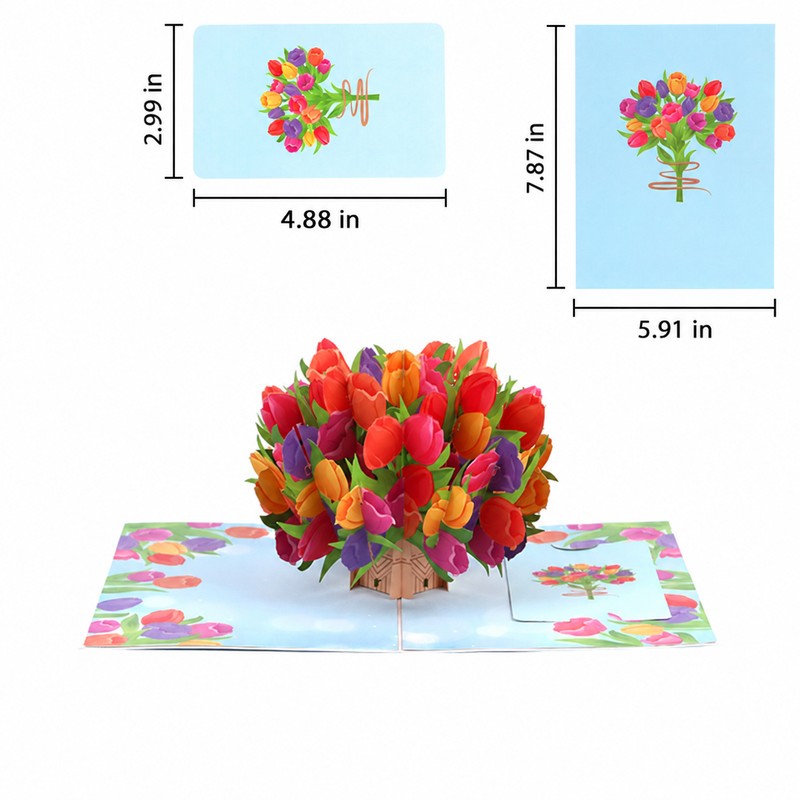 Tulip Cluster Pop-Up Card