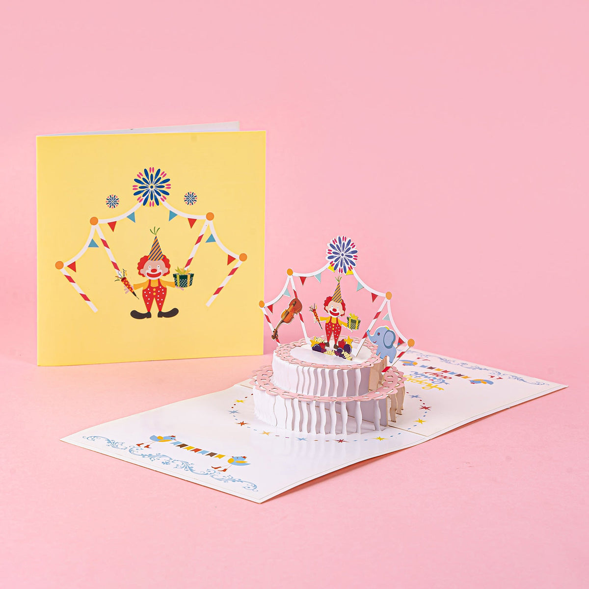 Clown Birthday Cake Pop-Up Card