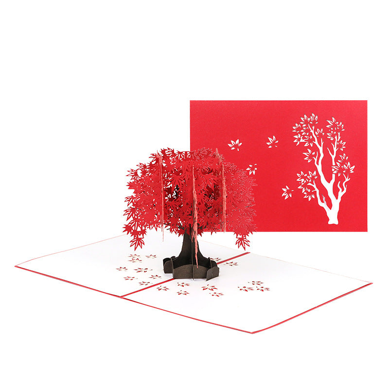 Red maple tree greeting card