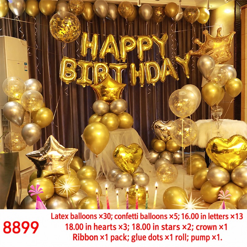 Crown Heart Star Confetti Balloon Set