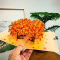 Fiery Maple Leaves Pop-Up Card