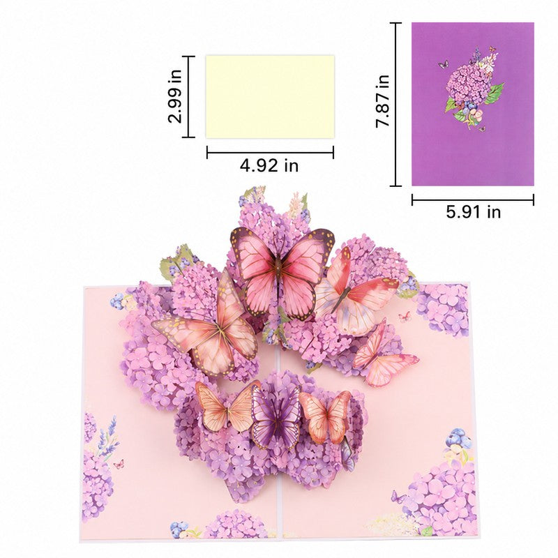Purple Cover Butterfly Pop-Up Card