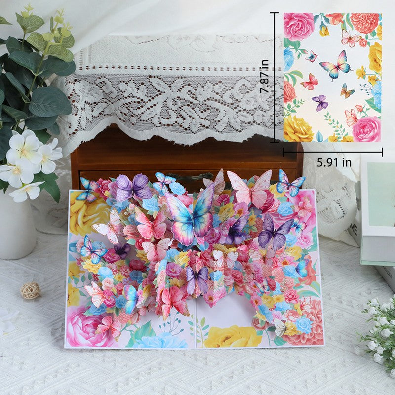 New Flower Butterfly Pop-Up Card