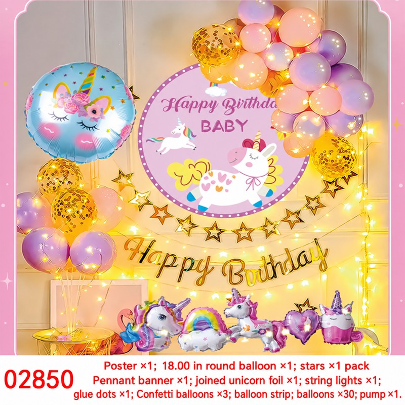 Unicorn Foil Confetti Star Balloon Set
