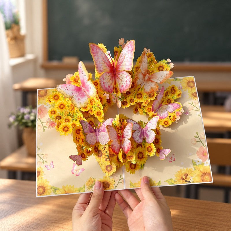 Sunflower And Butterfly Pop-Up Card