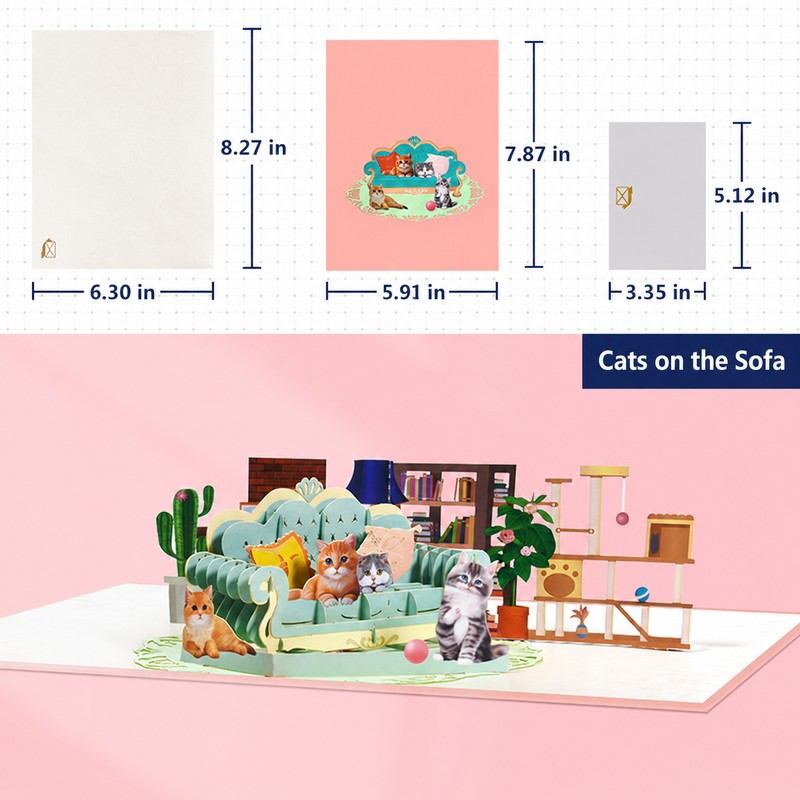Cat on a Sofa Pop-Up Card