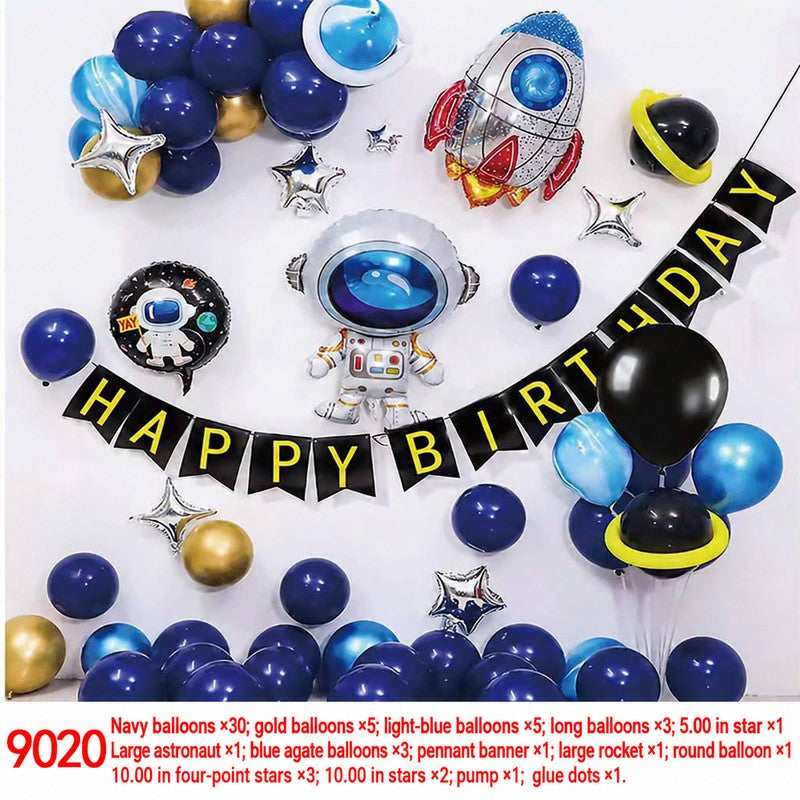 Astronaut Rocket Navy Gold Balloon Set