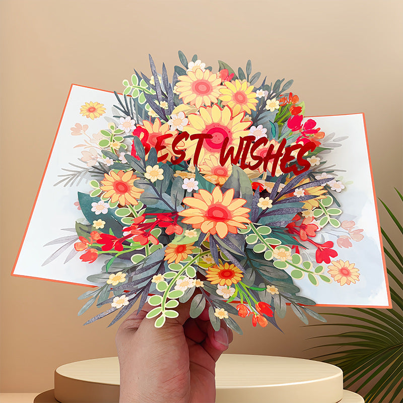 Orange Cover Rotating Sunflower Card