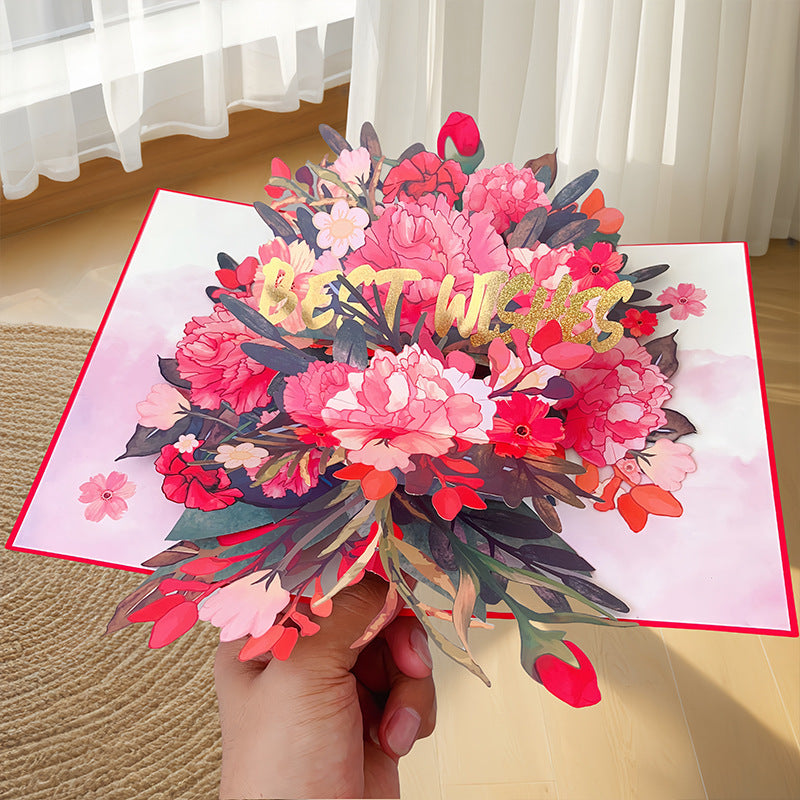 Red Cover Rotating Sunflower Card